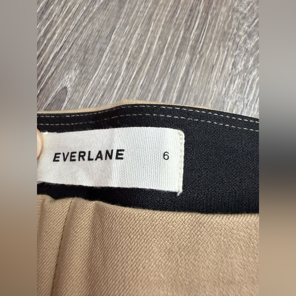 Everlane Womens The Bi-Stretch Work Pants Cornstalk Tan Slim Leg Side Zipper 6 - Picture 4 of 8